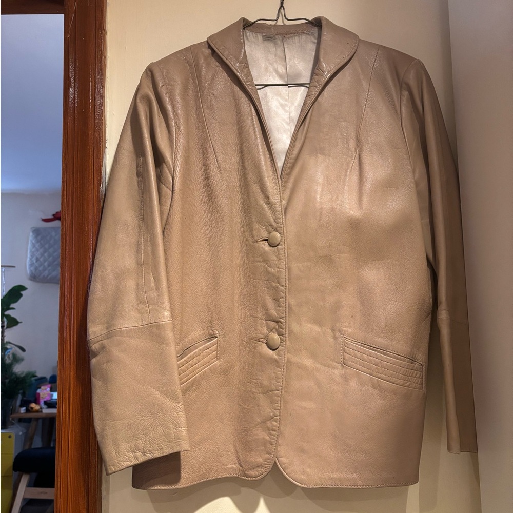 Vintage 60s/70s Tan Leather Women's Jacket